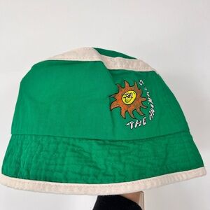 The Animal Observatory Kids Green Bucket Hat with Sun Graphic